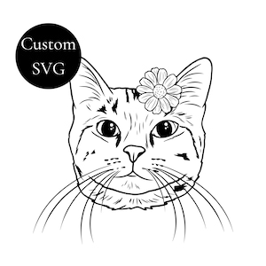 Custom Cat SVG Cut File, Cat Outline, Personalized Cat Photo, Custom Cat SVG From Photo