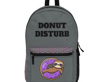 Sloth Lover's Donut Disturb Backpack Grey