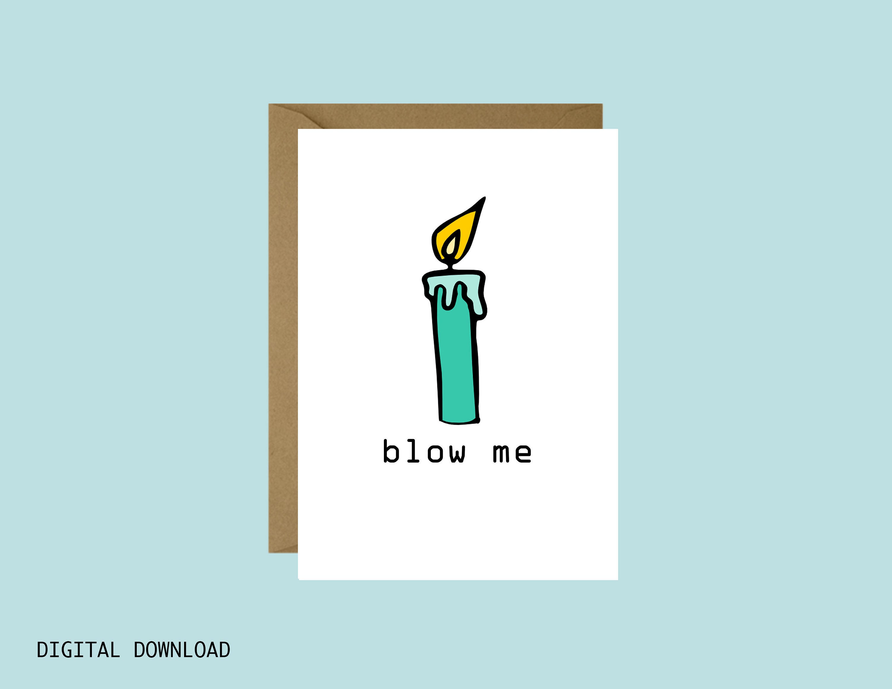 Blow Me Birthday Card - Etsy