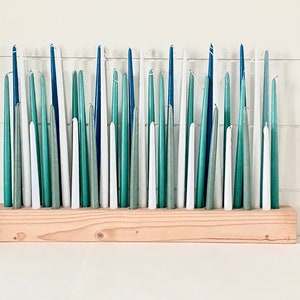 Wood Candle Holder,  Large Candle Base, Birthday Centerpiece, Boy Birthday, Blue Birthday, gender reveal prop, baby shower centerpiece
