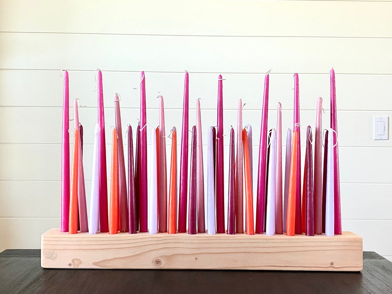 Wood Candle Holder Valentines Centerpiece Birthday Etsy