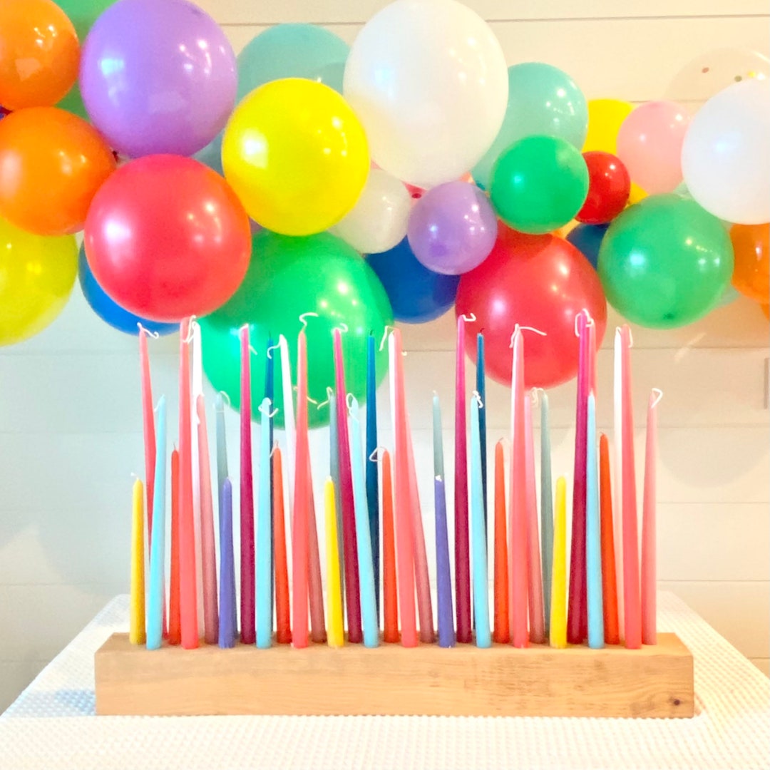 Wood Candle Holder Birthday Candle Block Birthday Prop Etsy