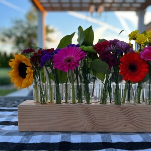 Wood Candle & Floral Holder: Wedding Table Centerpiece