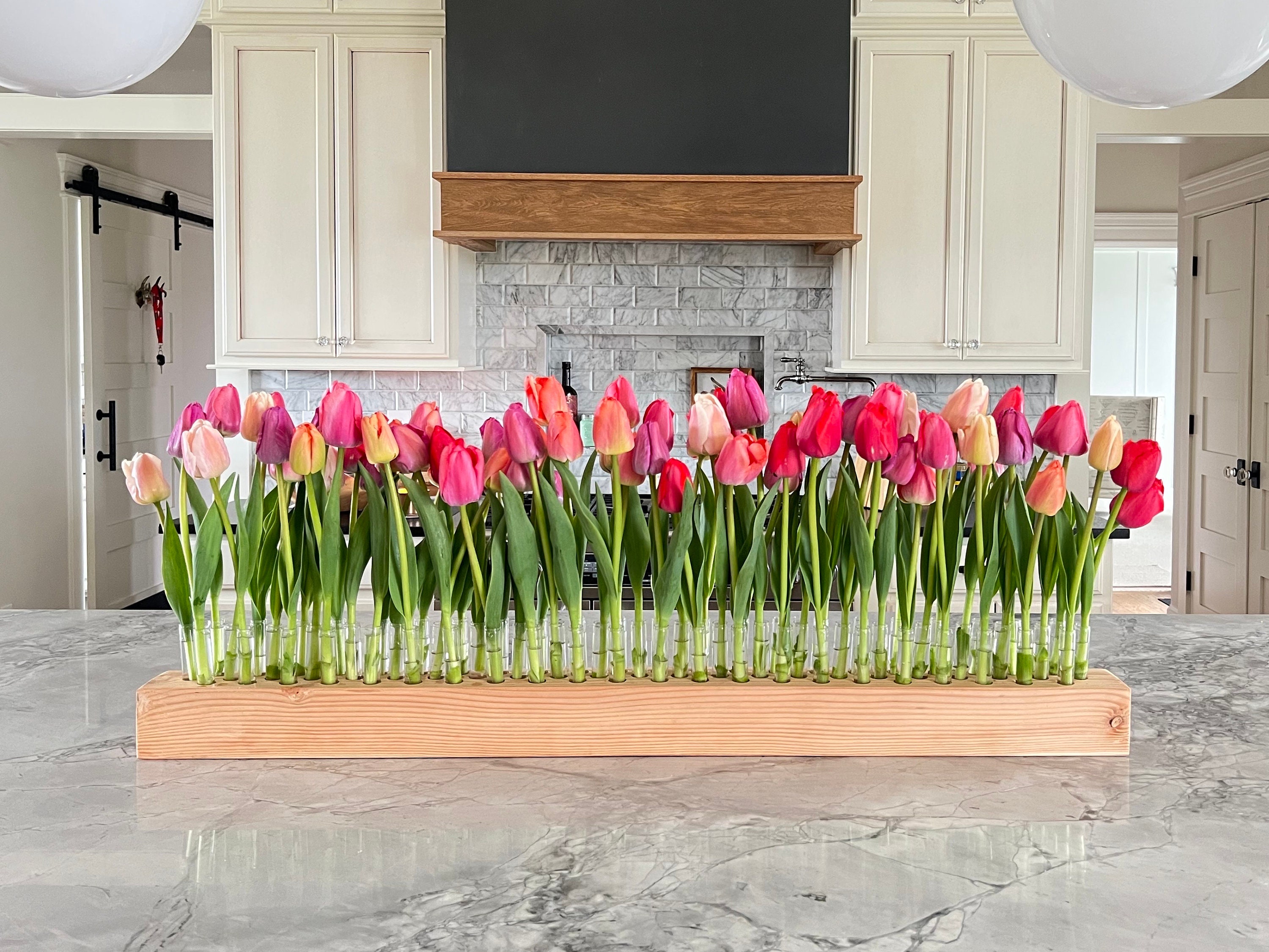Floral Holder,  wood floral holder, birthday board, floral bud vase,  taper candle holder, wood candle holder, Valentine decor