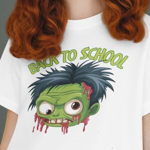 Zombie Back to School Youth Tee, Halloween T-Shirt, Kids Graphic Shirt, Fun School Outfit, Horror Theme Apparel