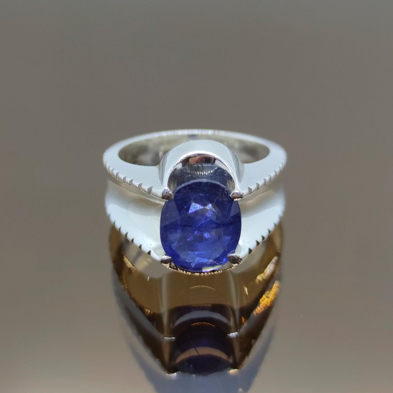 Natural Royal Deep Blue Sapphire Mens Ring Sterling Silver 925 | Etsy