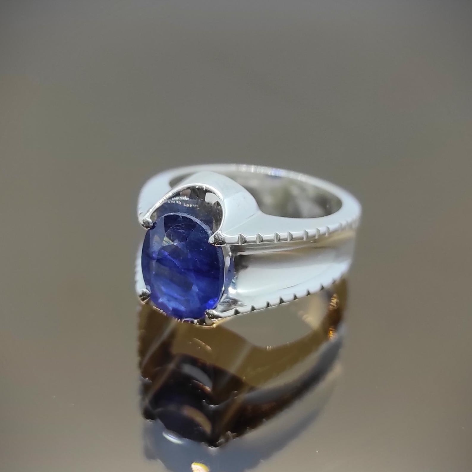 Natural Royal Deep Blue Sapphire Mens Ring Sterling Silver 925 | Etsy