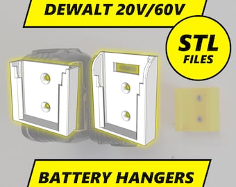 DeWalt 20V Max/60V Flexvolt Battery Hangers - STL Files