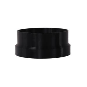 May include: A solid black cylindrical adapter featuring a stepped design with two distinct diameters. The object has a smooth, matte finish and an open top and bottom, forming a hollow ring structure with a uniform wall thickness throughout.