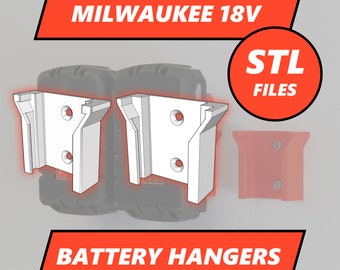 Milwaukee M18 Battery Hangers - STL Files
