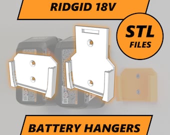 Ridgid 18V Battery Hangers - STL Files