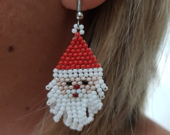 Beaded Santa Keychain/Ornament/Earring