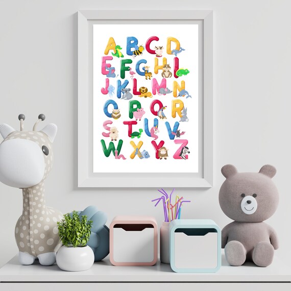 Alphabet Wall Art Printable Wall Art Printable Nursery Etsy