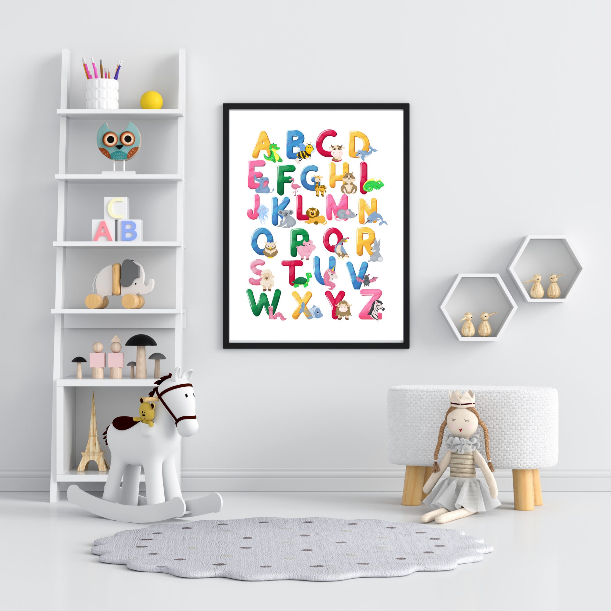 Alphabet Wall Art Printable Wall Art Printable Nursery - Etsy