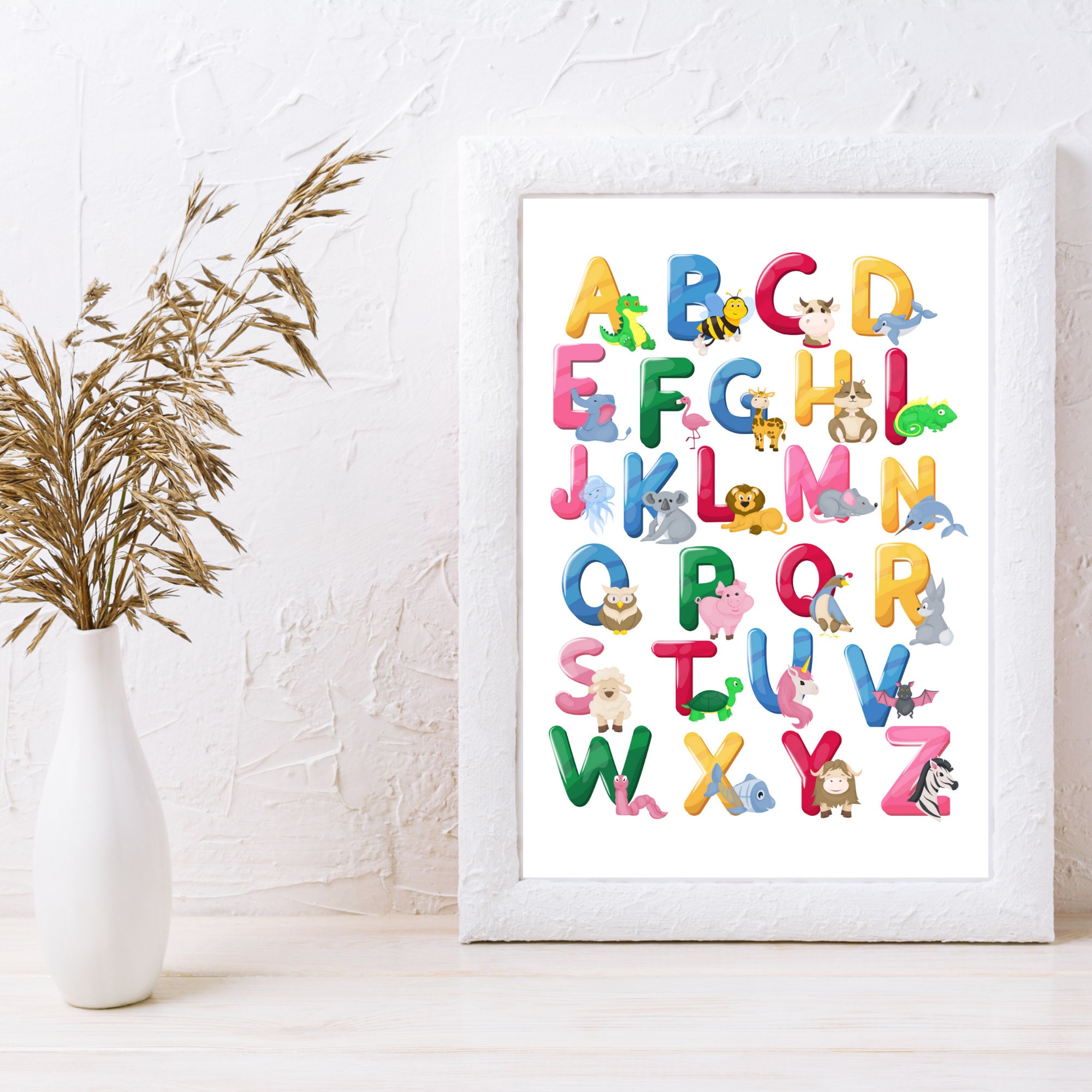 Alphabet Wall Art Printable Wall Art Printable Nursery - Etsy