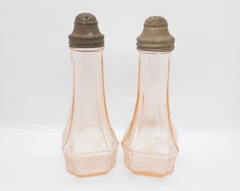 Vintage 1930s Jeanette Floral Pink Salt & Pepper Shakers