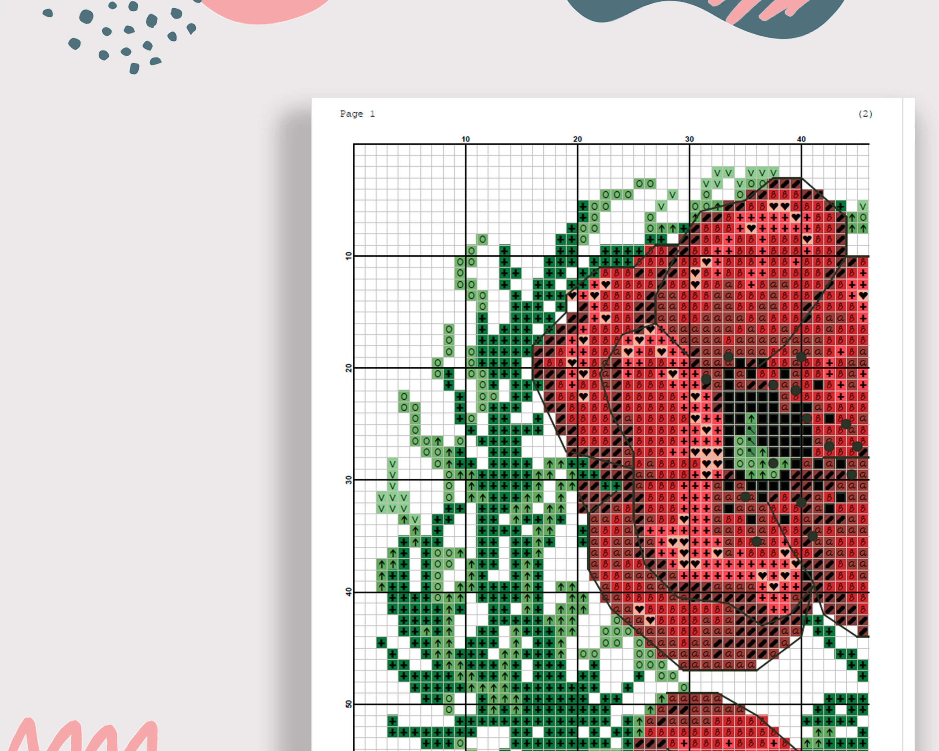Poppy Cross Stitch Pattern PDF Digital Pattern Instant Etsy