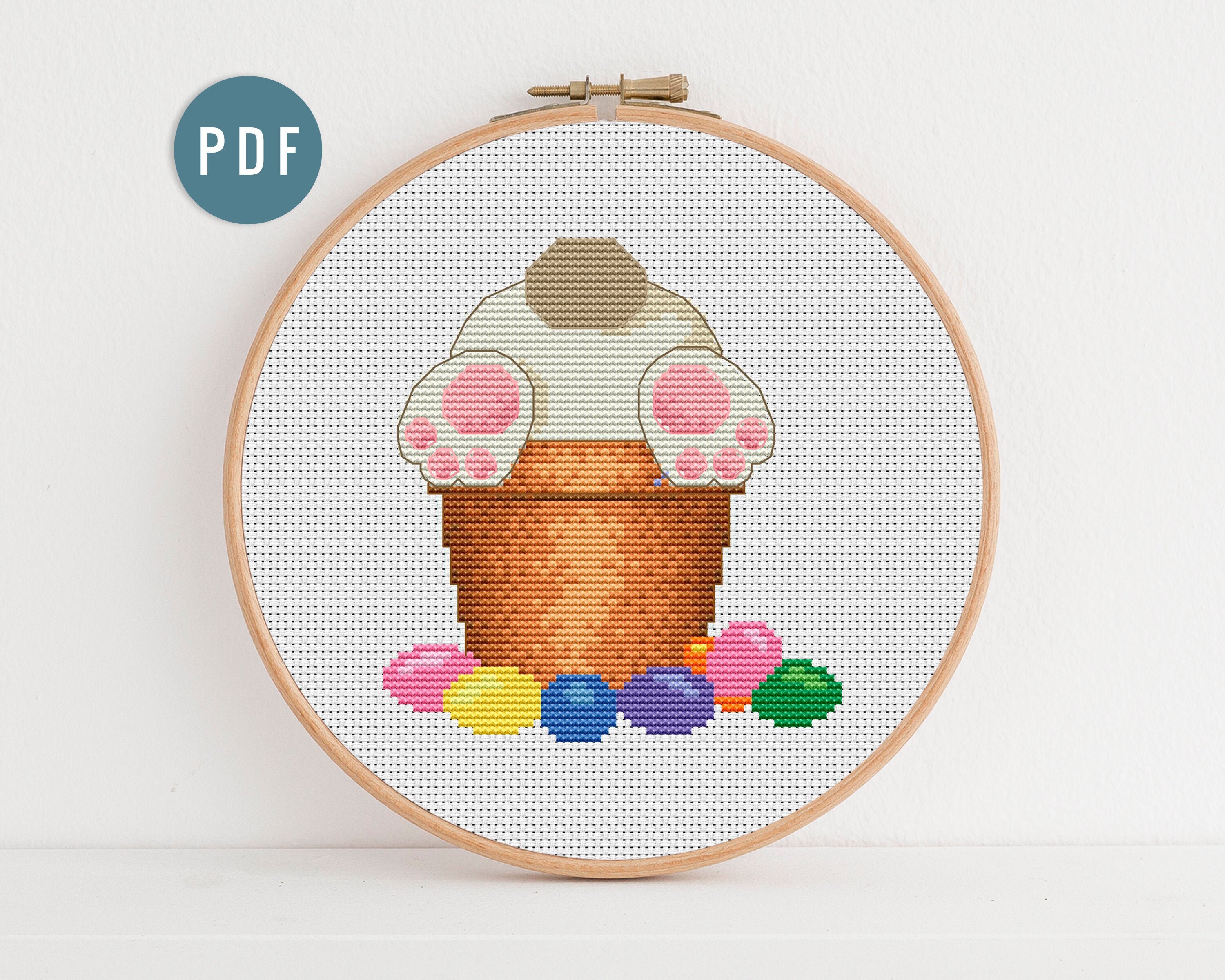 Easter Bunny Cross Stitch Pattern PDF Digital Pattern Etsy Cross stitch bunnies patterns lil deviantart bunny designs charts easter baby punto stitching embroidery pattern cruz animals freebie cookies come