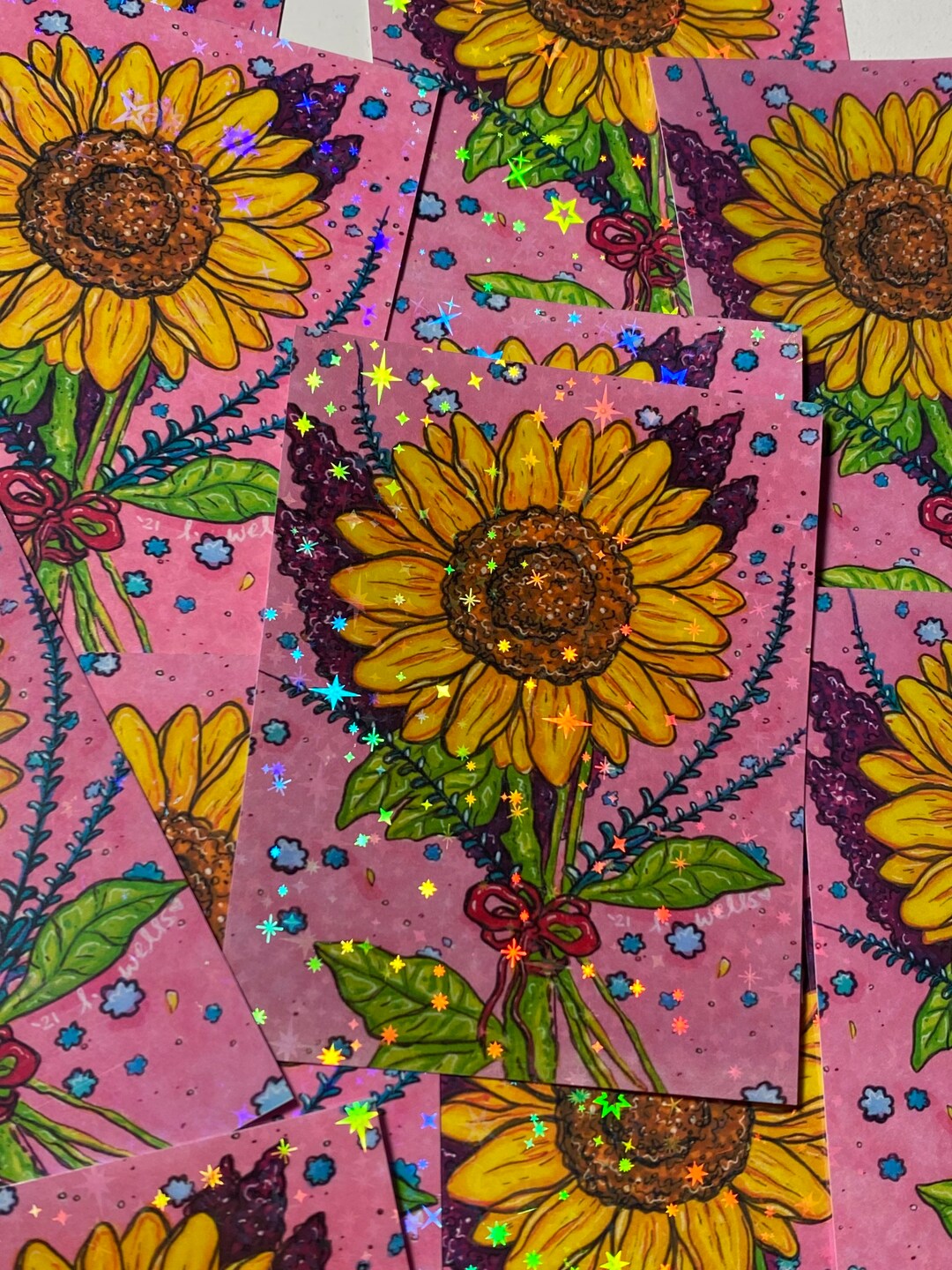 Sunflower Sticker, Vinyl Sunflower Sticker, Flower Sticker for Water ...