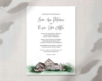 Custom Watercolor Wedding Invitation | Printable Wedding Invitation