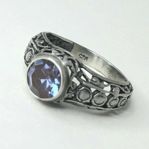 Vintage Sappharine set in 925 Sterling Silver Ring-218