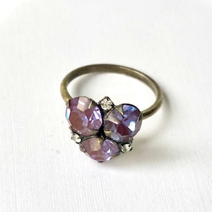 Blue Jean dark blue Vintage Sappharines set in silver plated ring - 243