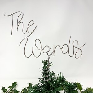 Family name tree topper, Personalised wire decoration, Custom surname Christmas tree decor, Xmas wire bauble image 6