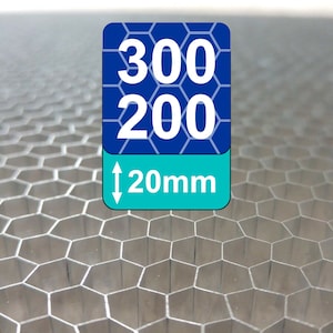 Placa alveolar de 300x200x20mm con celda de 6,5mm para corte por láser CO2