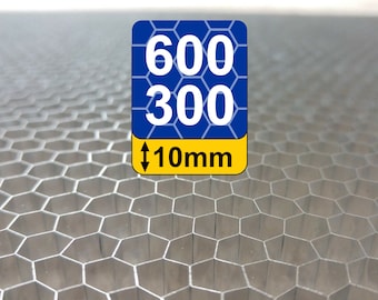 Piastra a nido d'ape 600x300x10mm (23.5x11.75x0.4inch) con cella da 6,5mm per taglio laser CO2