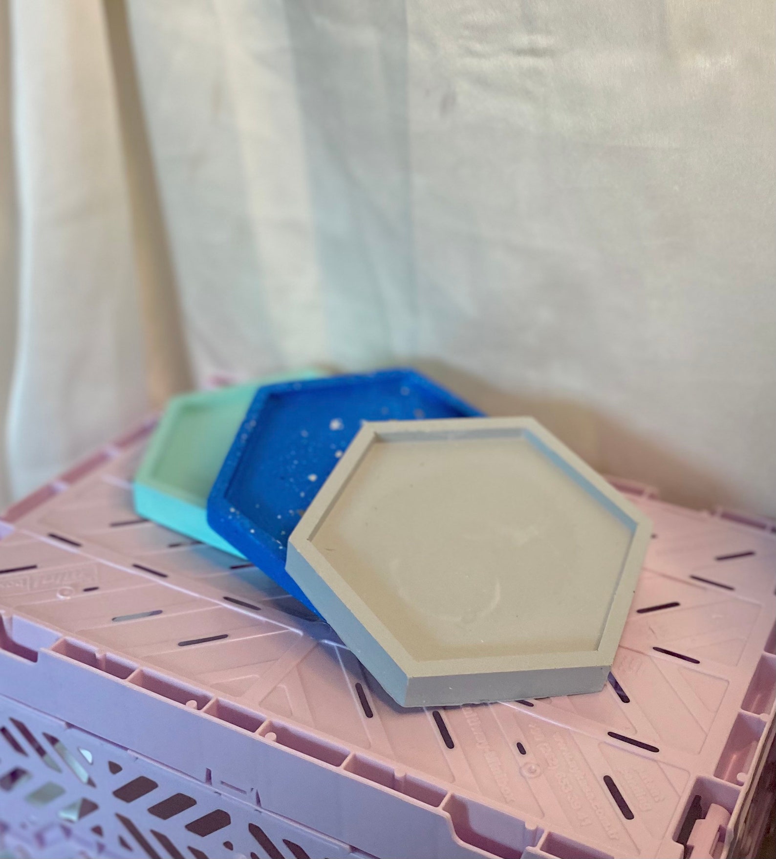 Großer Untersetzer Hexagon individuell blau Galaxie Eco | Etsy