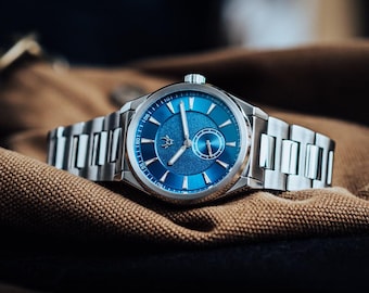 Mens Wrist Hardware Blue Dial Paramo Swiss Movement 40mm Sapphire 200m Designed USA Diver 300m
