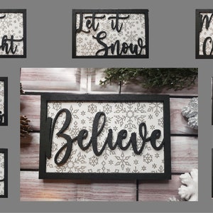 Christmas Signs Bundle *FILE ONLY* Laser Ready SVG, Holiday Signs, Let it Snow, Merry Christmas, Jingle Bells