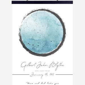 Carte des étoiles personnalisée + Custom Night Sky + Affiche de la carte des étoiles + Affiche numérique