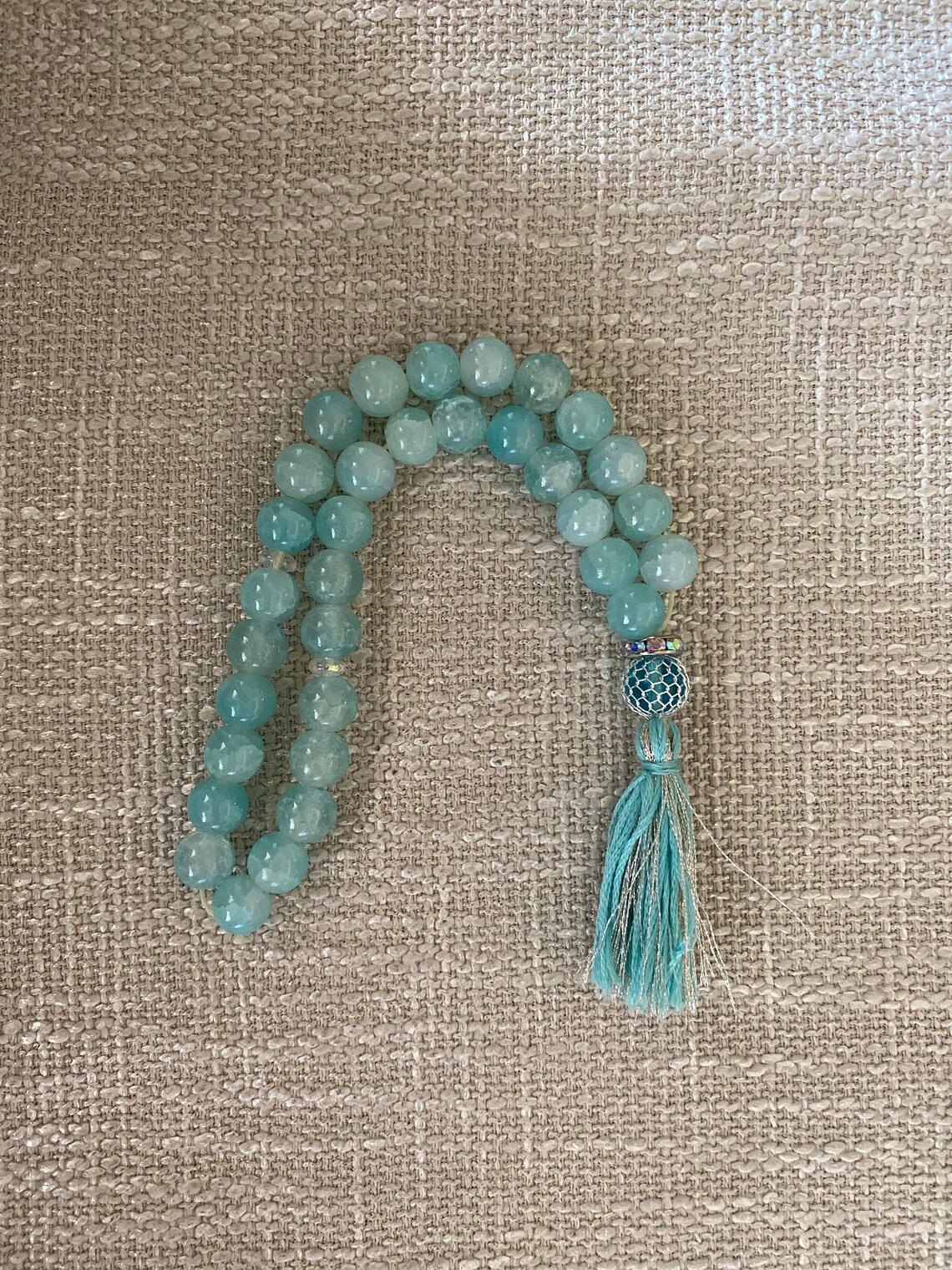 10MM Aqua Glass Round Beads Relaxing Beads Prayer Beads Tasbih Rosary