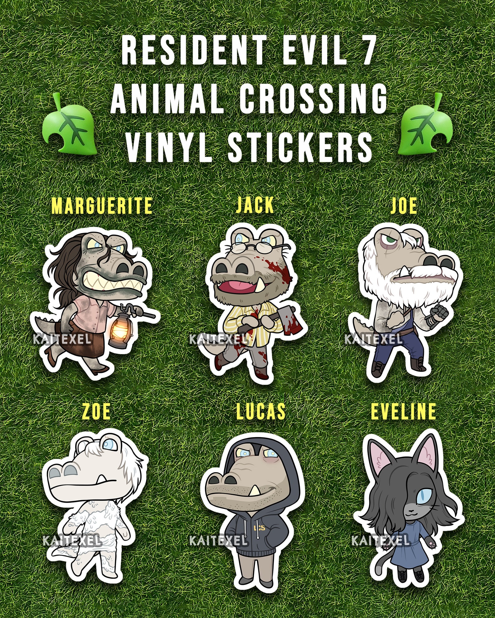 Resident Evil 7 Biohazard X Animal Crossing Vinyl Stickers Etsy