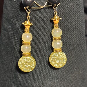 Lime and gold earrings