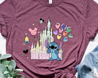 Stitch Disney Castle Shirt, Disneyworld Balloons T-Shirt, Disney Lilo and Stitch Sweatshirt, Disneyland Epcot Tee, Disney Castle Stitch Gift