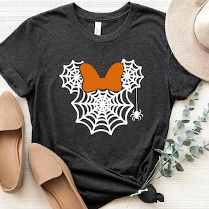 Minnie Spider Web Halloween Shirt, Minnie Halloween Sweatshirt, Halloween Spider Web Tee, Disney Halloween T-Shirt, Halloween Matching Gift