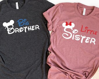 Disney Matching Siblings Mouse Ear Shirt, Big Brother and Little Brother Tee, Big Sister and Little Sister T-Shirt, Family Trip Sweatshirt