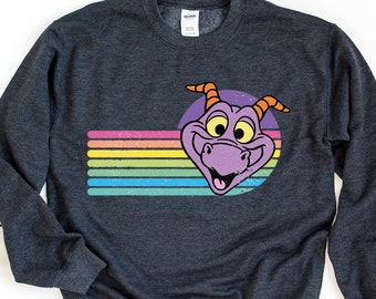 Disney vintage Sweatshirt, Rainbow Figment T-Shirt, Disney figment Sweatshirt,  Disney Epcot Tee, Retro Epcot shirt, Epcot trip Vintage gift