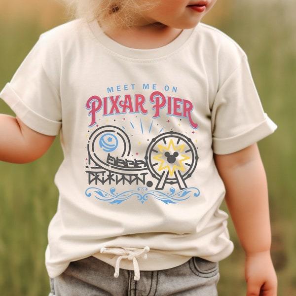 Meet Me on Pixar Pier Shirt, Californian Adventure Park Icons T-Shirt, Disneyland Sweatshirt, Disney Family Matching Tee, Women’s Pixar Gift