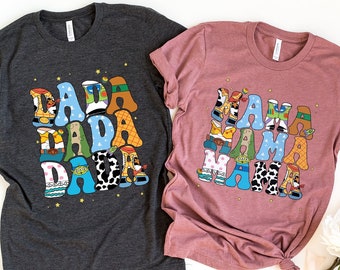 Toy Story Mama and Dada Shirt, Custom Toy Story T-Shirt, Toy Story Matching Tee, Toy Story Family Sweatshirt, Disney Toy Story Couple Gift