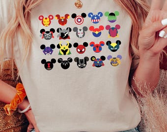 Disney Superhero Shirt, Mickey Ears Sweatshirt, Superhero Group T-Shirt, Disney Family Matching Tee, Icon Shirt, Cute Character Inspired Tee