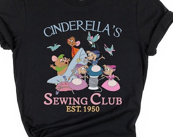 Disney Cinderella's Sewing Club Est 1950 Shirt, Disney Princess Cinderella T-Shirt, Jaq and Gus Mouse Tee, WDW Disneyland Vacation 2025 Gift