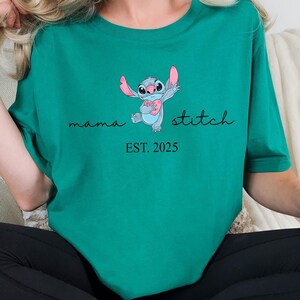 Custom Mama Stitch 2025 Shirt, Disney Mama 2026 Sweatshirt, Personalized New Mom T-Shirt, Mothers Day Gift, Disney Lilo and Stitch Mom Tee