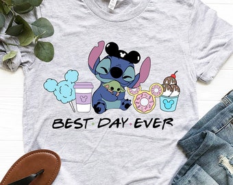 Camiseta Stitch Best Day Ever, camiseta Best Day Ever Stitch Snacks, sudadera Disney Snacks, camiseta Disney Stitch Snacks, regalos Disney Stitch