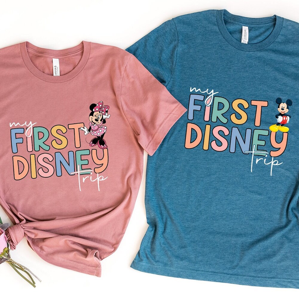 My First Disney Trip Shirt, Disneyworld Trip 2024 Sweatshirt, First Disneyland Trip T-Shirt, Disney Family Trip, Mickey Minnie Disney Tee