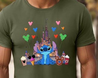 Stitch Disney Castle Shirt, Disneyworld Balloons T-Shirt, Disney Lilo and Stitch Sweatshirt, Disneyland Epcot Tee, Disney Castle Stitch Gift