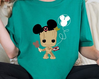Groot Disney Shirt, Halloween Groot T-shirt, Mickey Ears Sweatshirt, Groot With Balloon Shirt, Guardians of the Galaxy, Baby Groot Gift