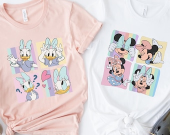 Minnie And Daisy Collage Shirt, Retro Minnie Mouse T-Shirt, Minnie Besties Sweatshirt, Minnie Daisy Best Friends Tee, Disney Friend Gift